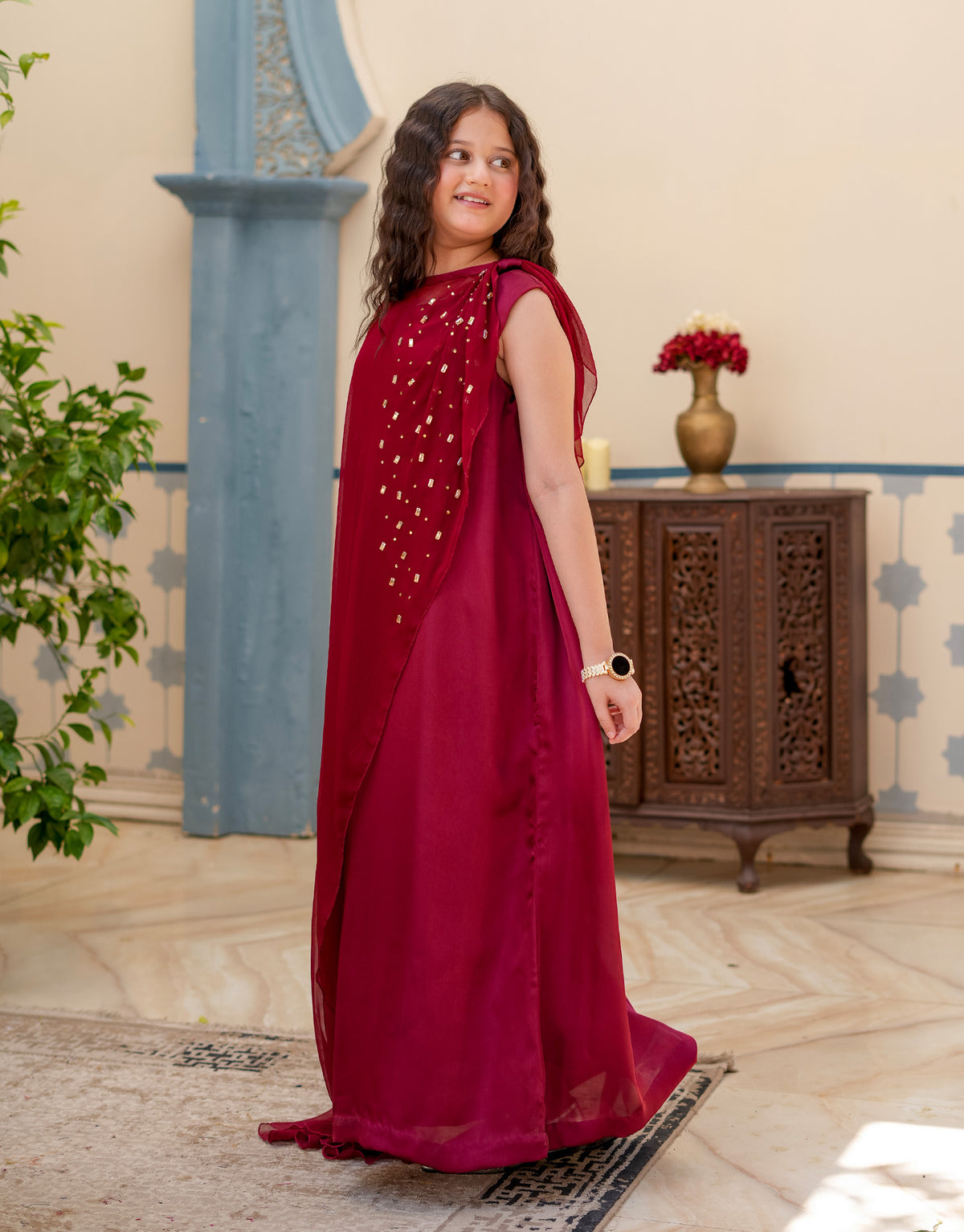 ENBELLISHED CAPE MAXI (ZNWA-50)