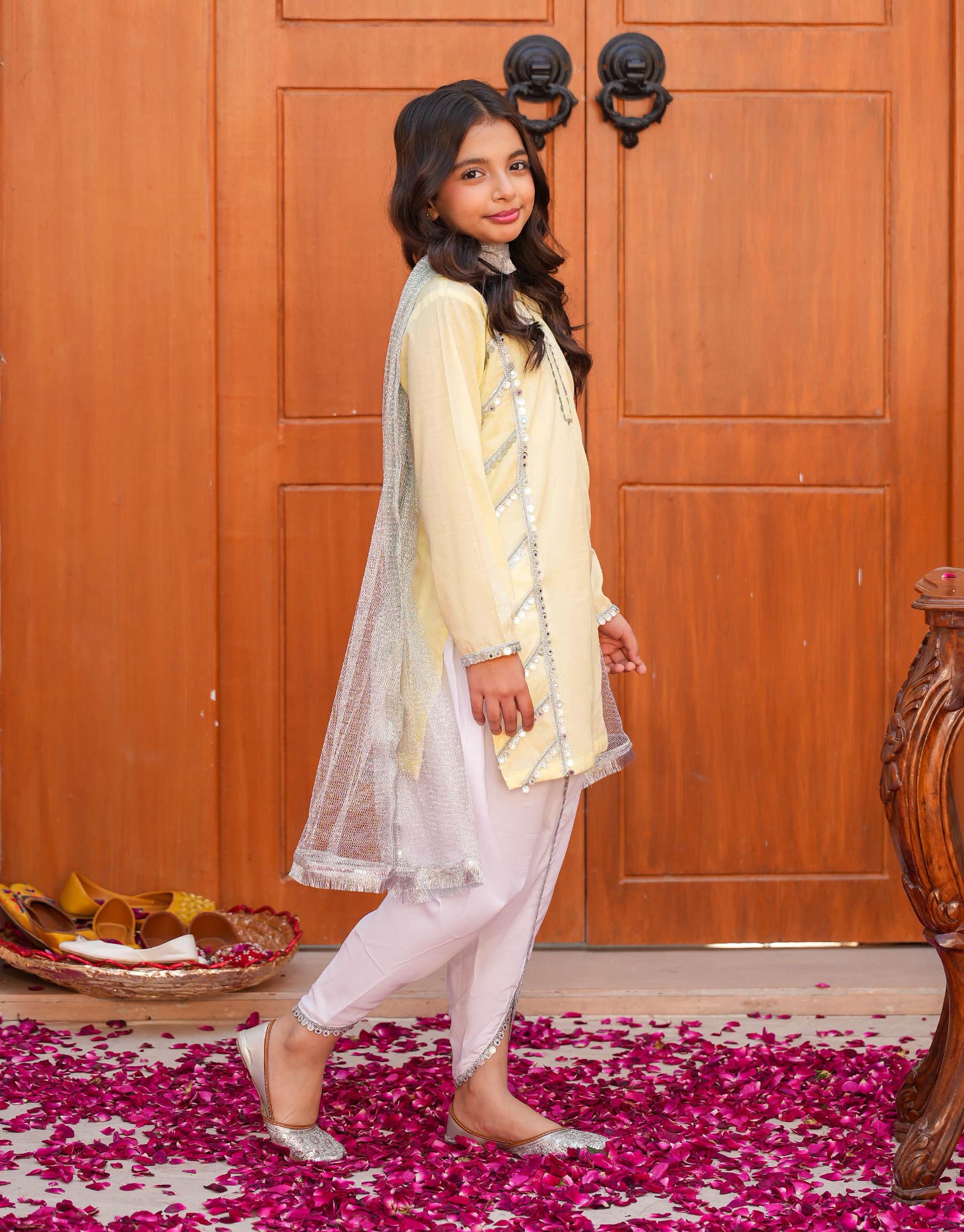 ZNSML-23 EMBLISHED COTTON DRESS 3 PC