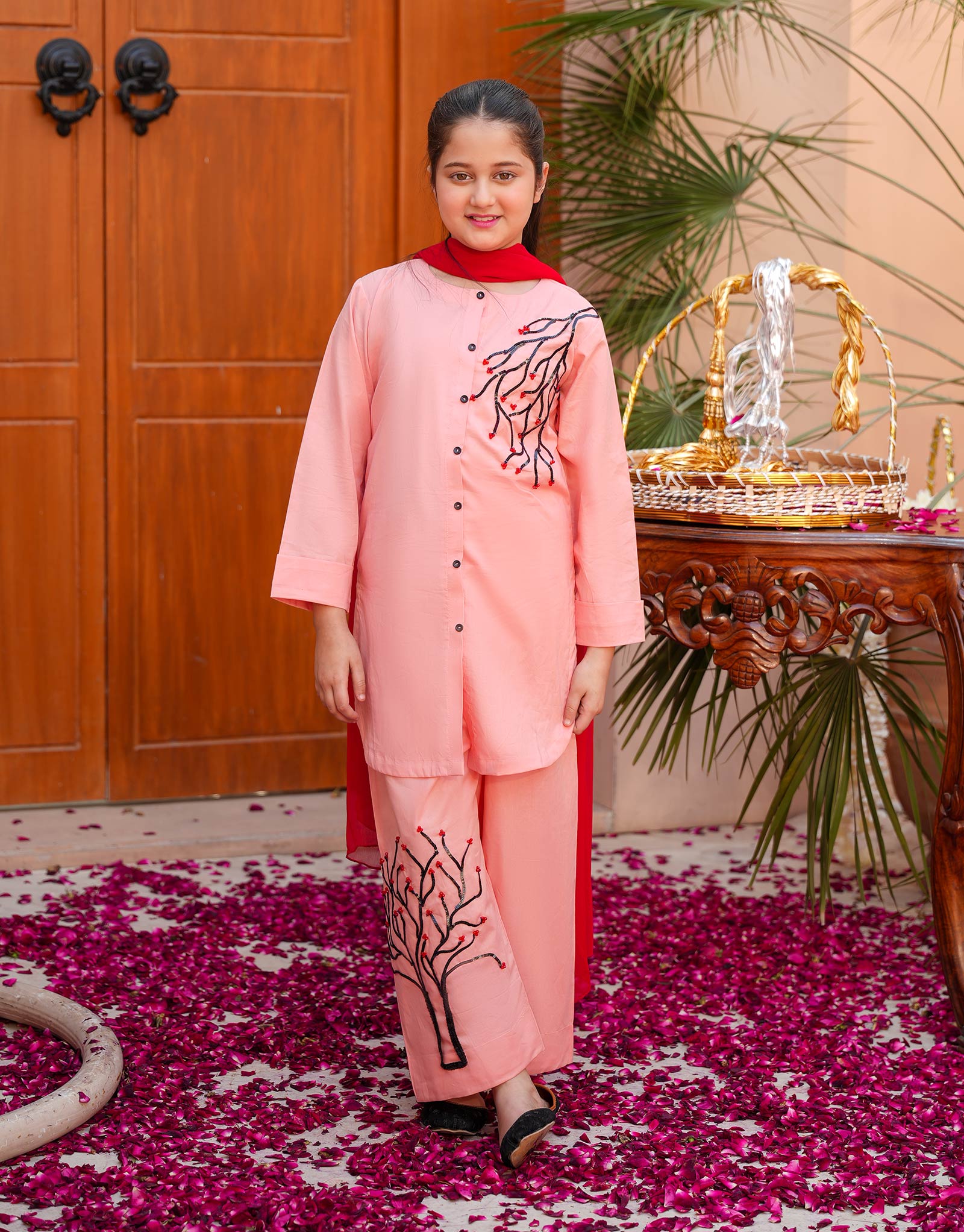 ZNSTP-18 EMBELLISHED COTTON DRESS 3 PCS