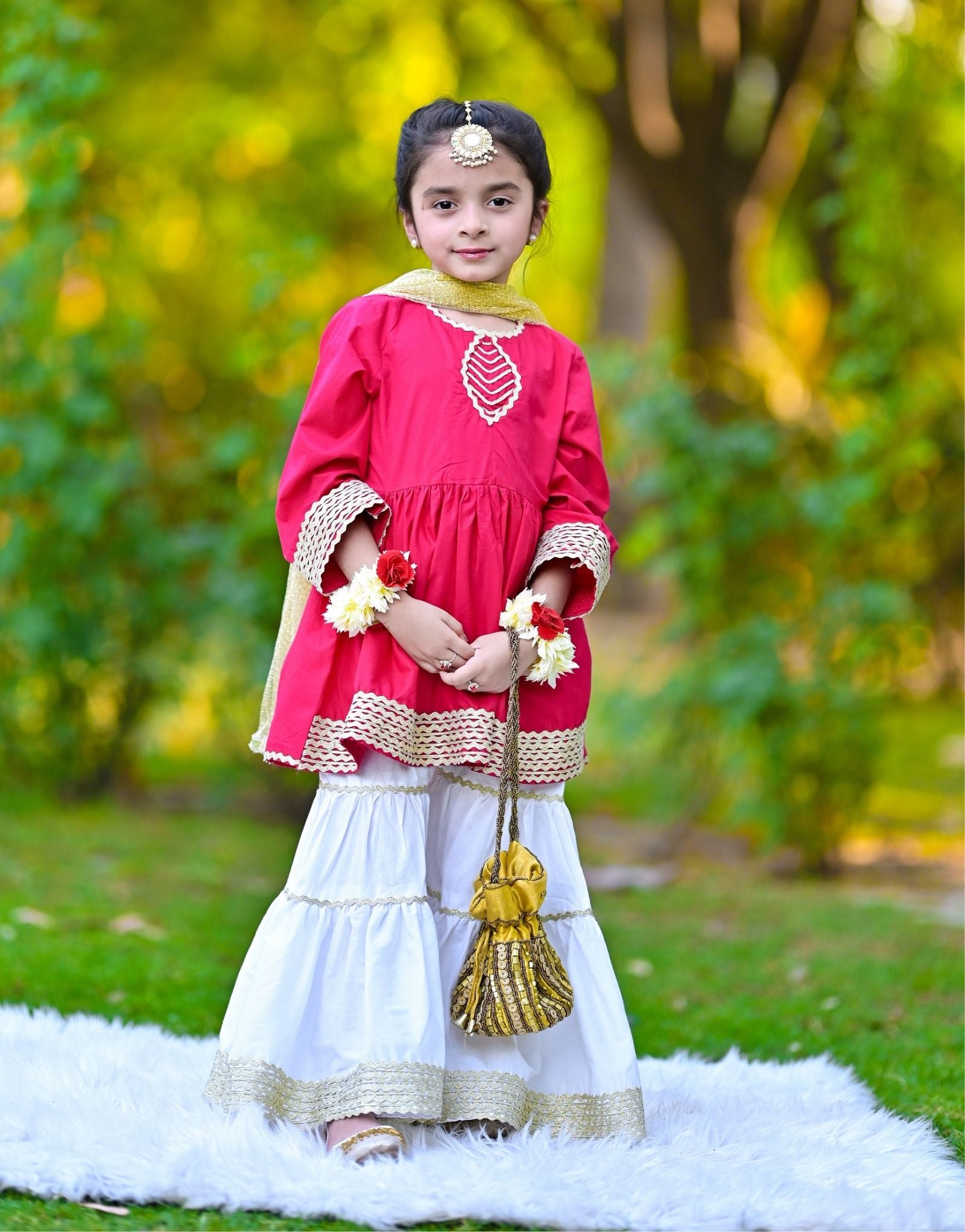 KAMEEZ GHARARA 3 PIECE COTTON EMBELLISHED