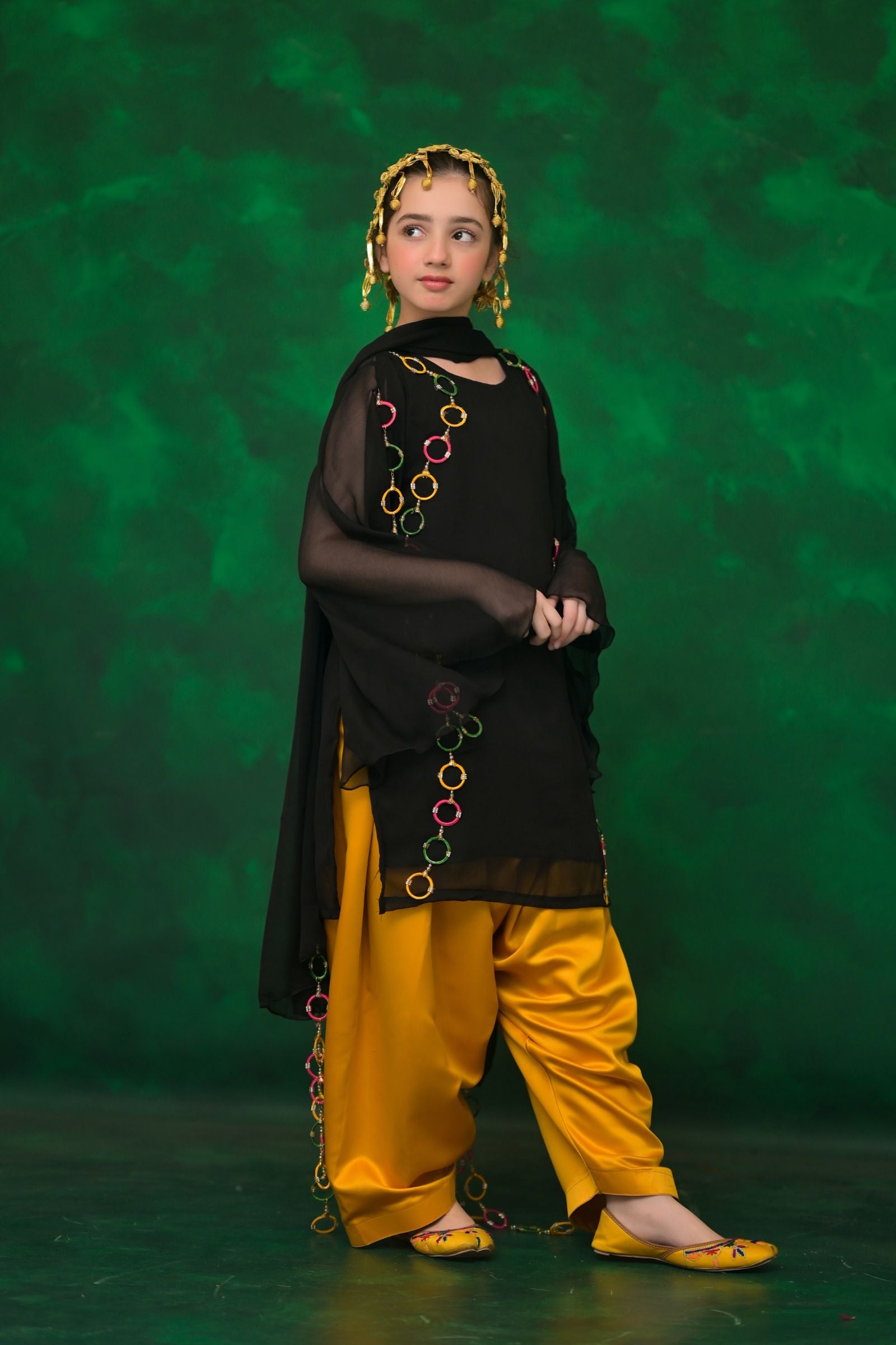 EMBELLISHED DRESS 3 PCS (ZNH4)