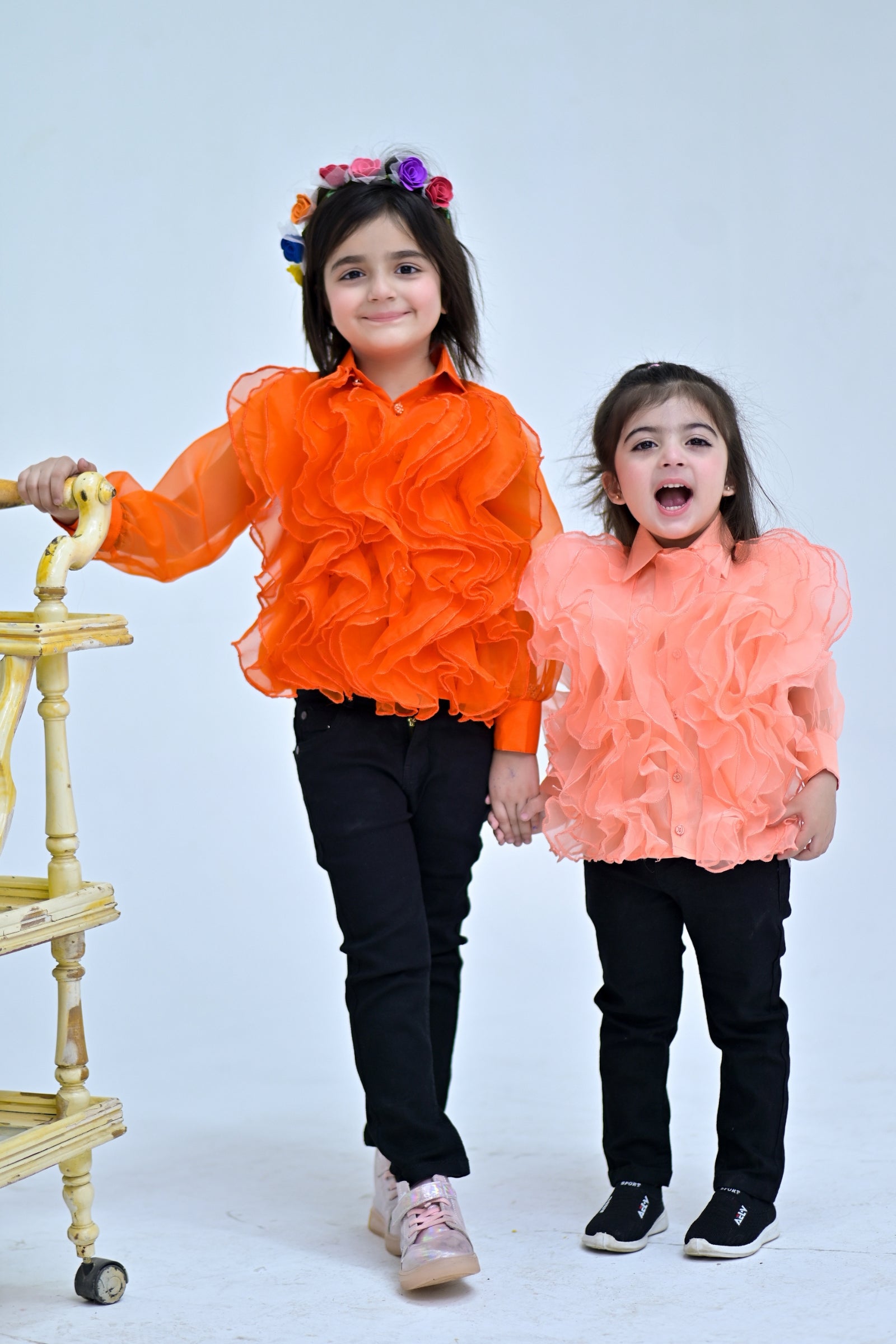 Ruffle Shirt Orange