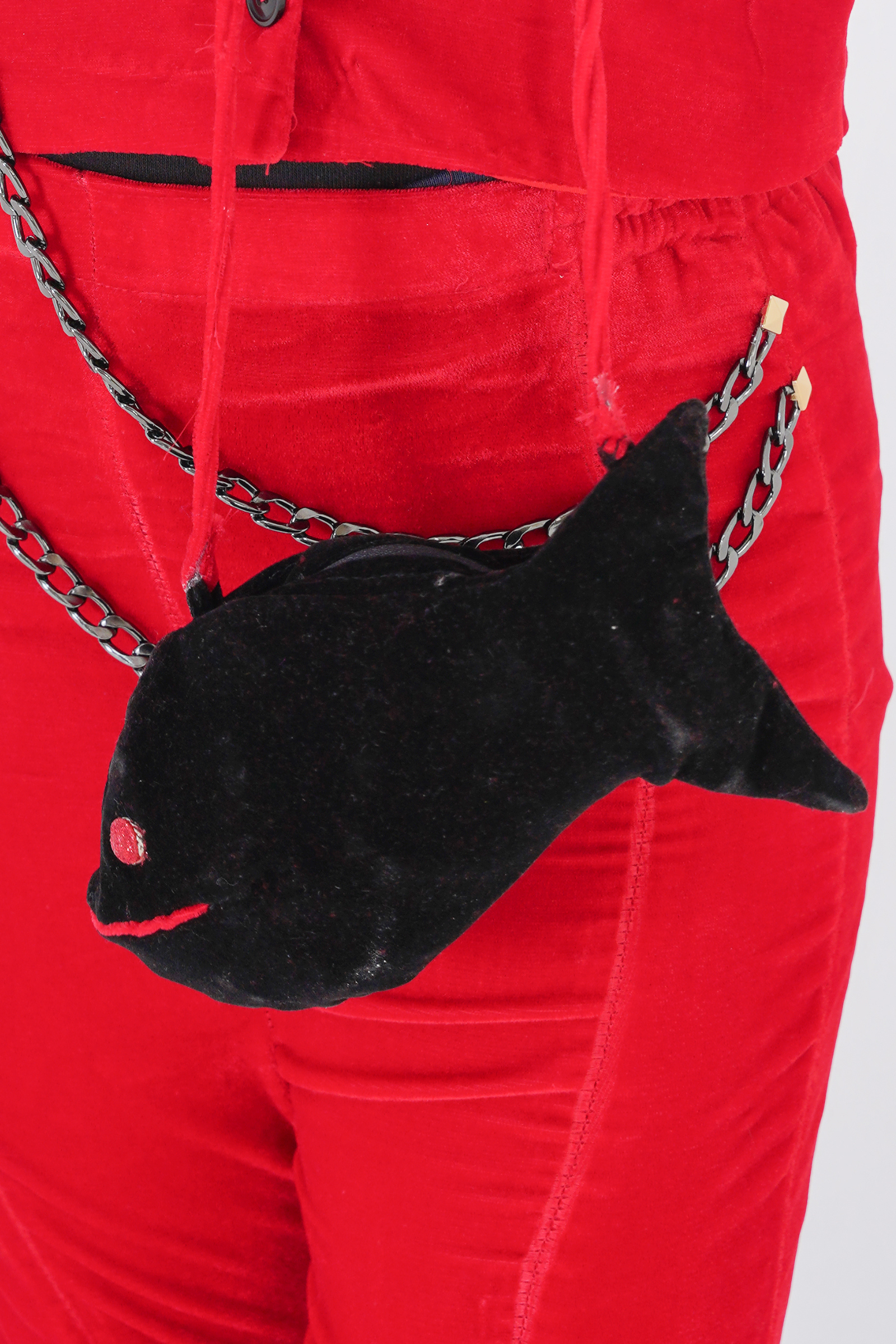 Fish Pattern Hand Bag Black