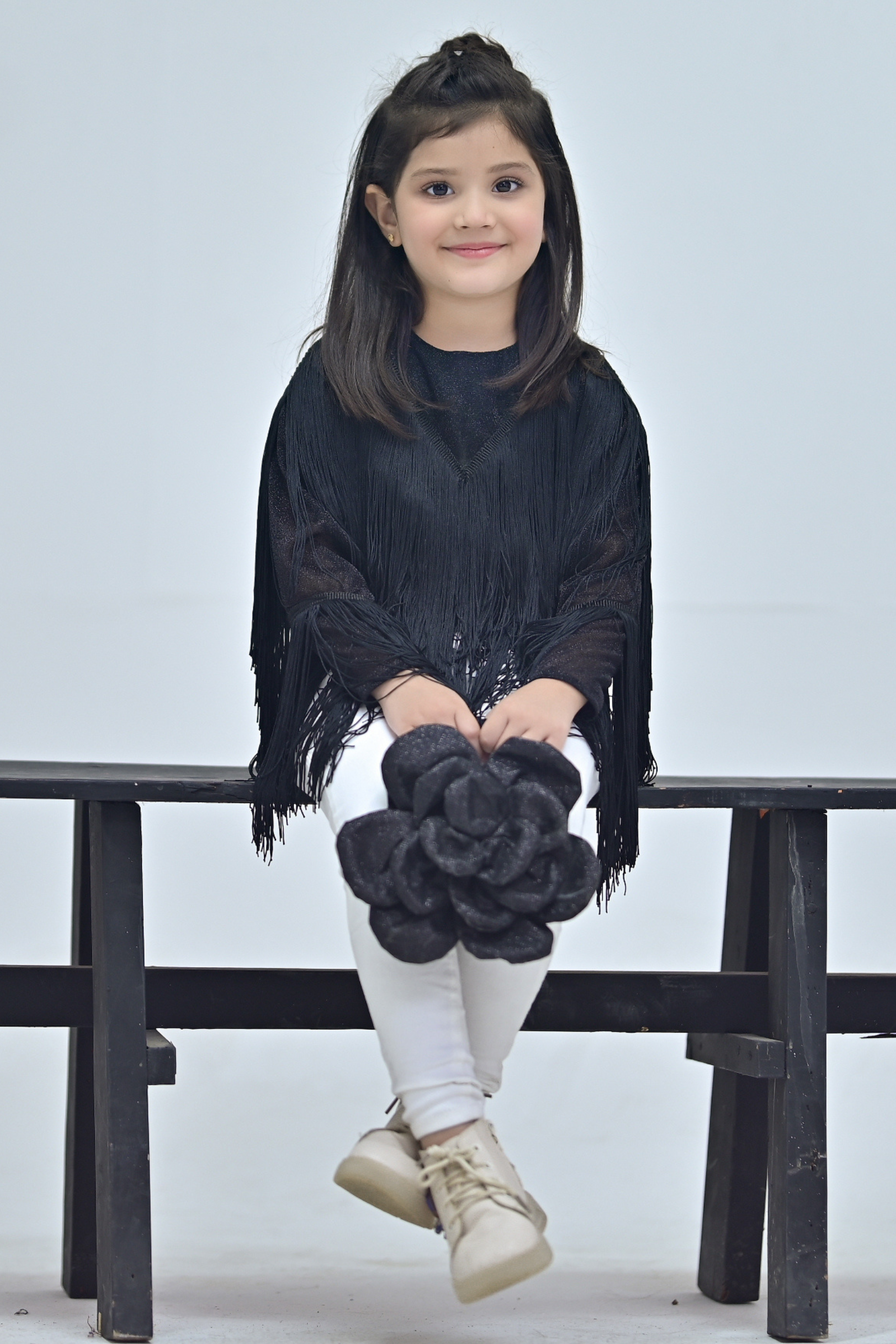 Premium Rose Pattern Black Hand Bag