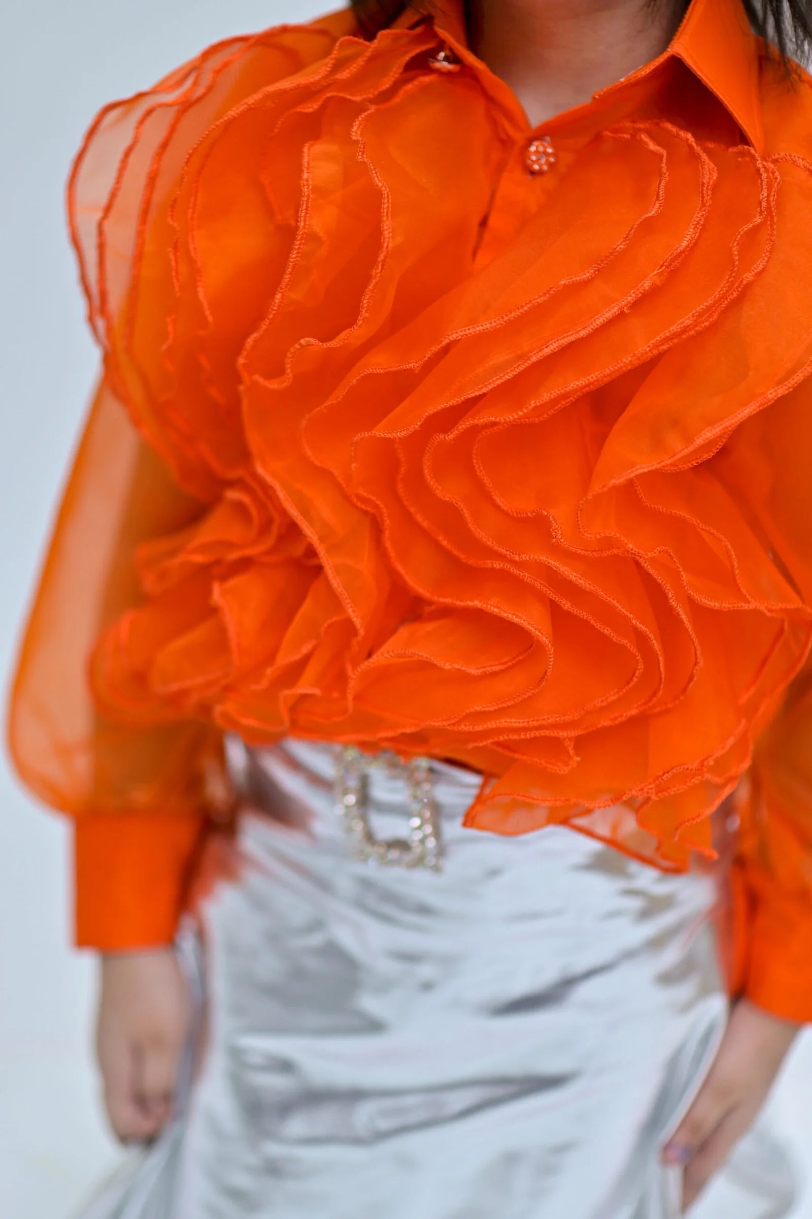 Ruffle Shirt Orange