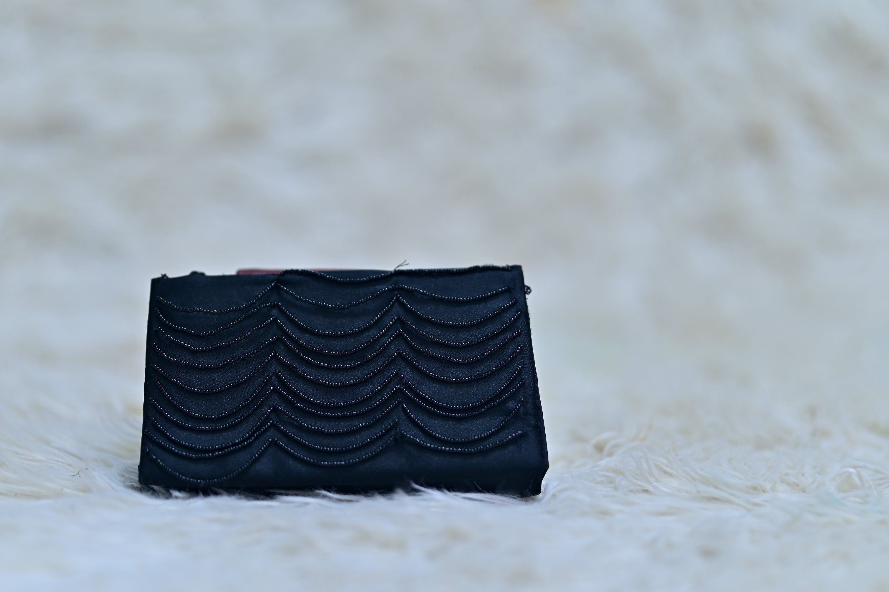 Pearl Evening Clutch Bag Black