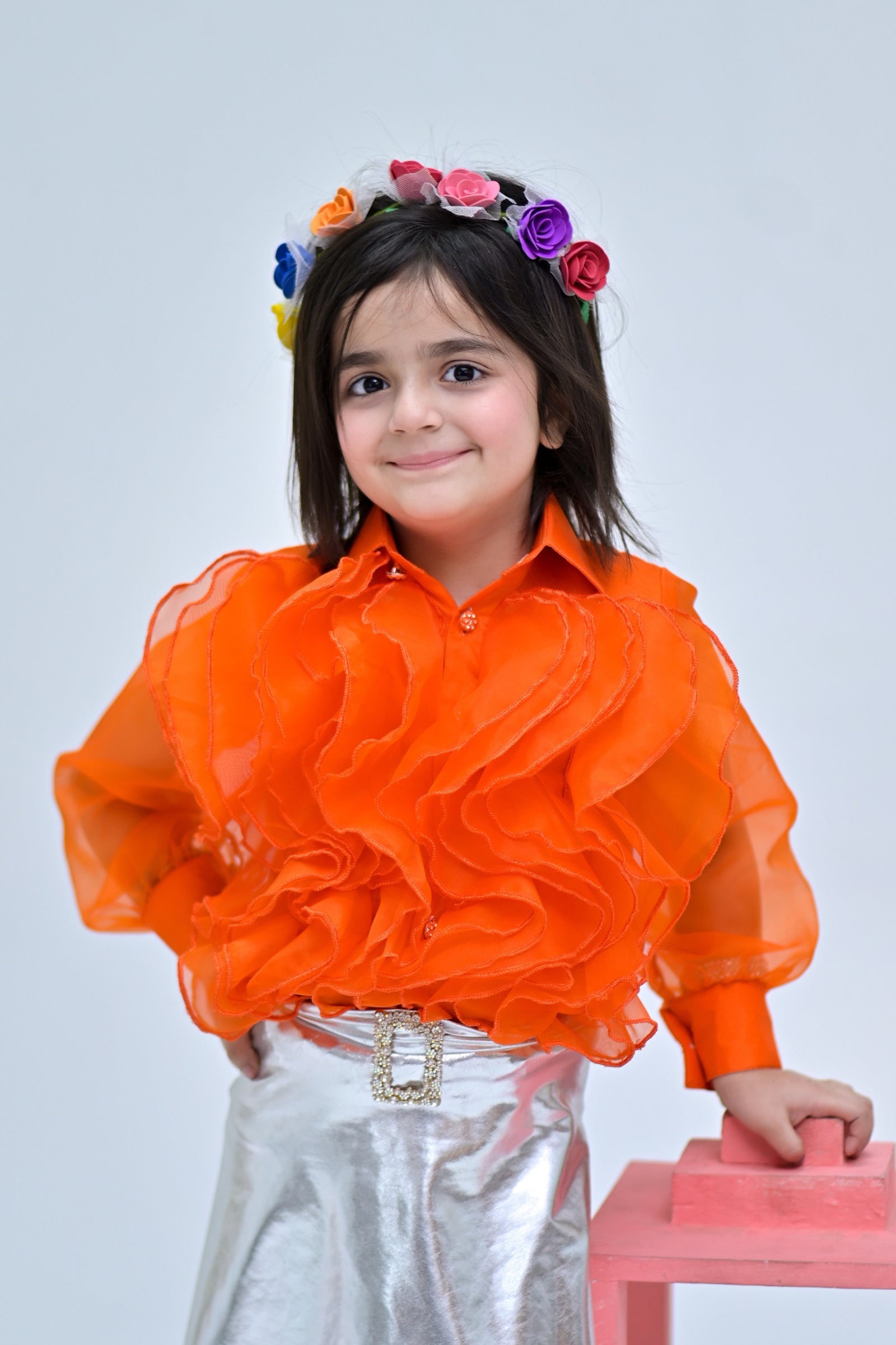 Ruffle Shirt Orange