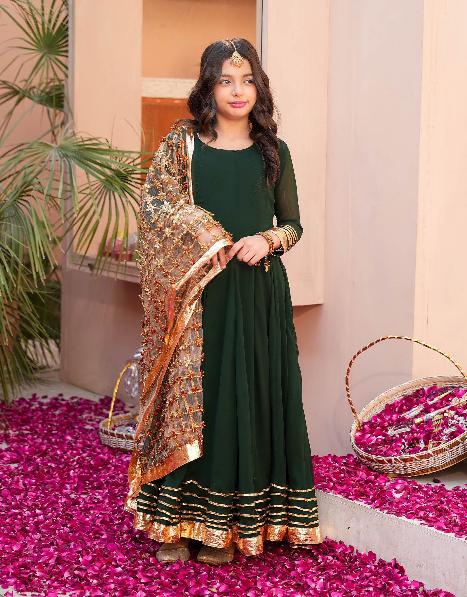ZNSMA-21  ANARKALI FROCK WITH GOTA DUPPATTA
