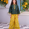 EMBROIDERED SHIRT WITH PRINTED PLAZO (ZNST-36)