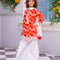 EMBROIDERED SHIRT WITH FLARED CHICKENKARI PLAZO 3 PCS (ZNSN-40)