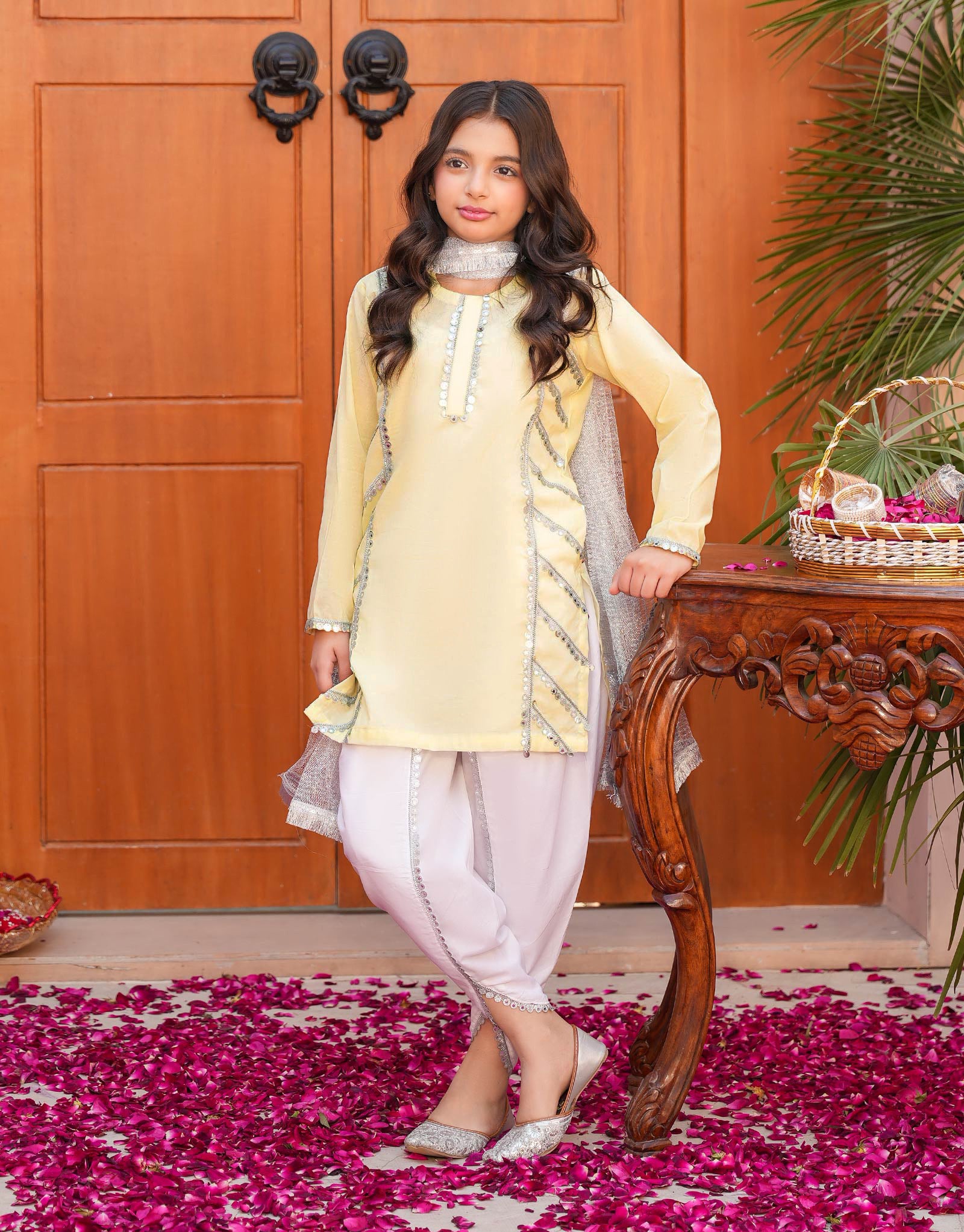 ZNSML-23 EMBLISHED COTTON DRESS 3 PC