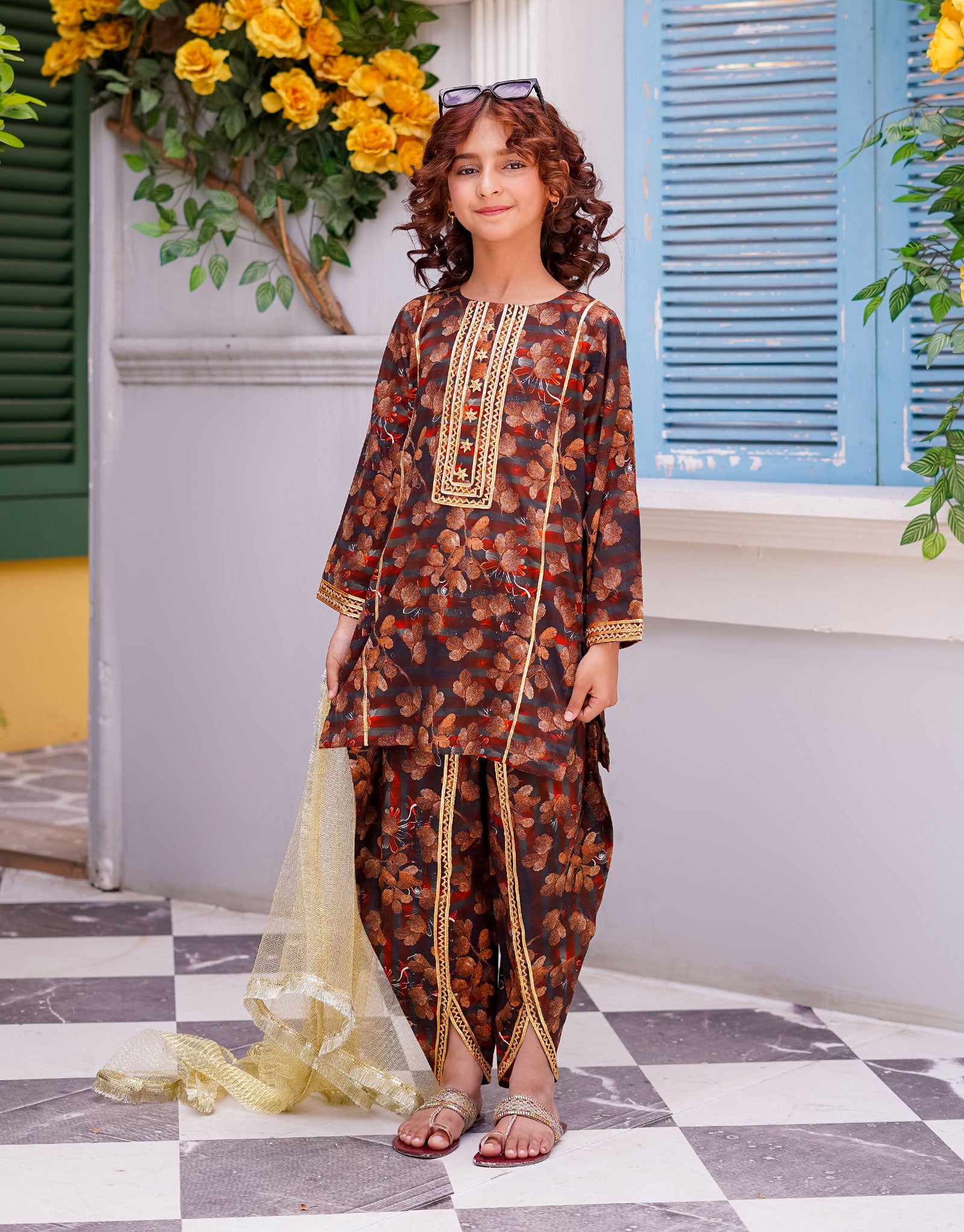 PRINTED SHIRT WITH TULIP SHALWAR (ZNSN-41)