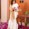 ZNSFG-29 EMBLISHED SHIRT GHARARA WITH MIRROR JAAL DUPATTA