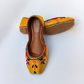 Hand Embroidered Khussa Yellow