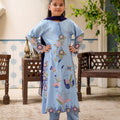 EMBRIODERED SKY KURTA WITH TROUSER (ZNWR-55)