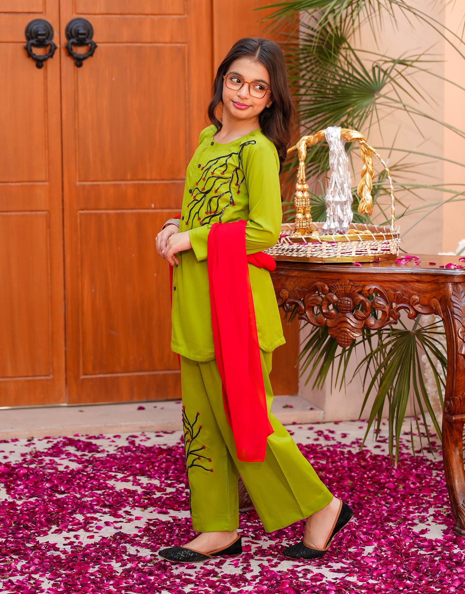 ZNSMP-24 EMBELLISHED COTTON DRESS 3 PCS