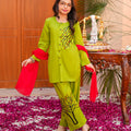 ZNSMG-24 EMBELLISHED COTTON DRESS 3 PCS