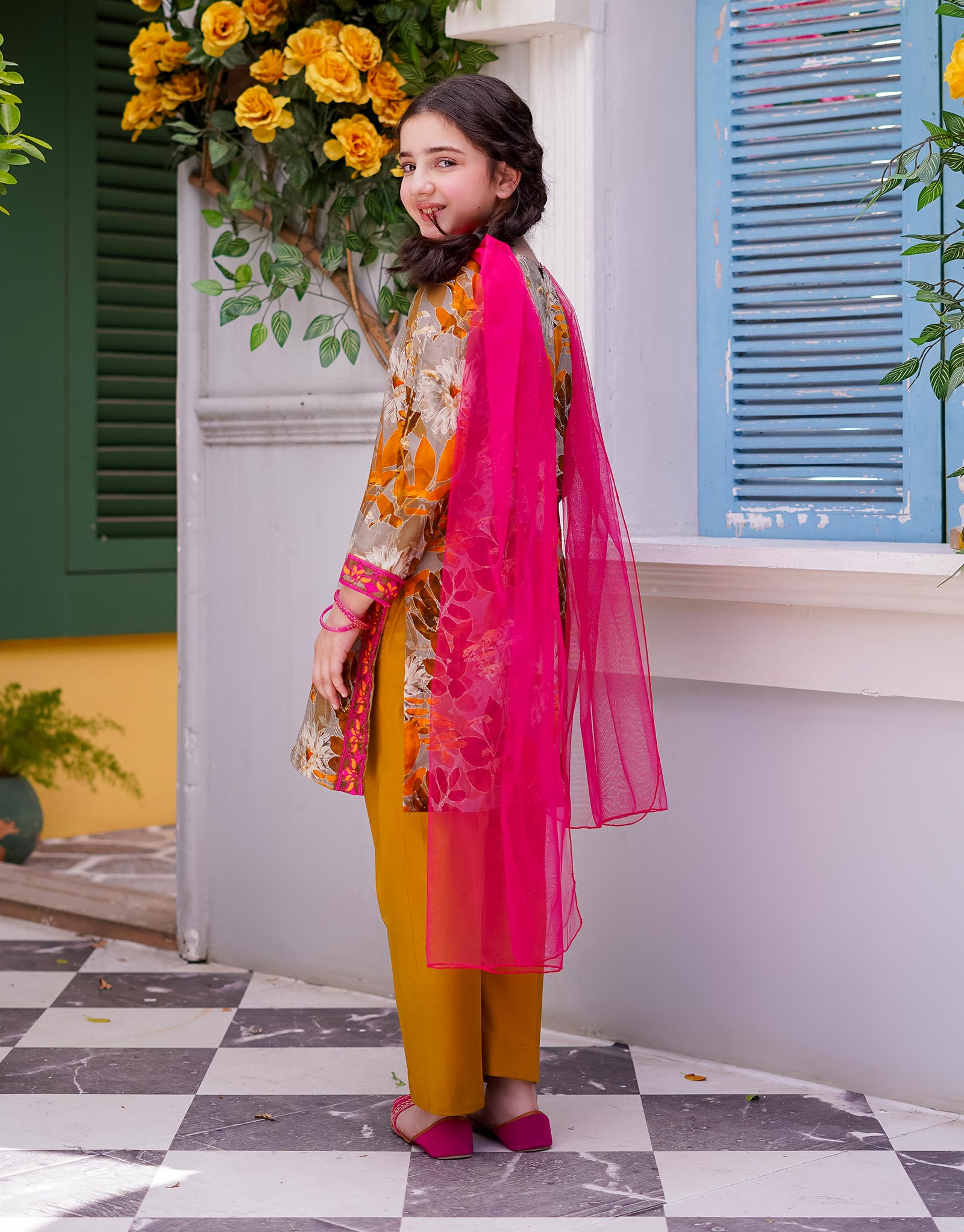 EMBRIODERED SHIRT & TROUSER 3 PCS (ZNSH-43)