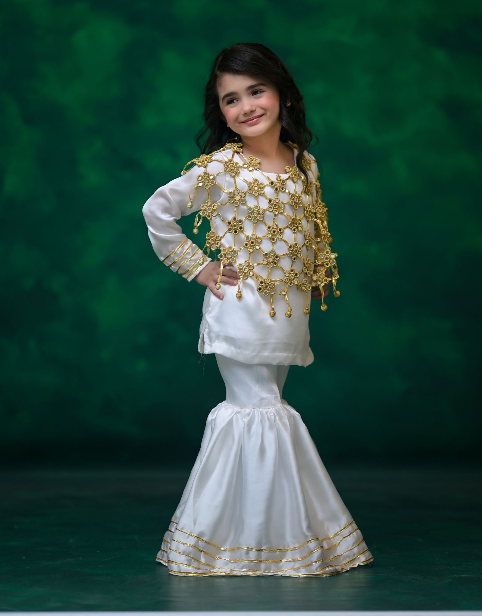 Gharara Shirt with Mirror Cape (ZNFJ-1)