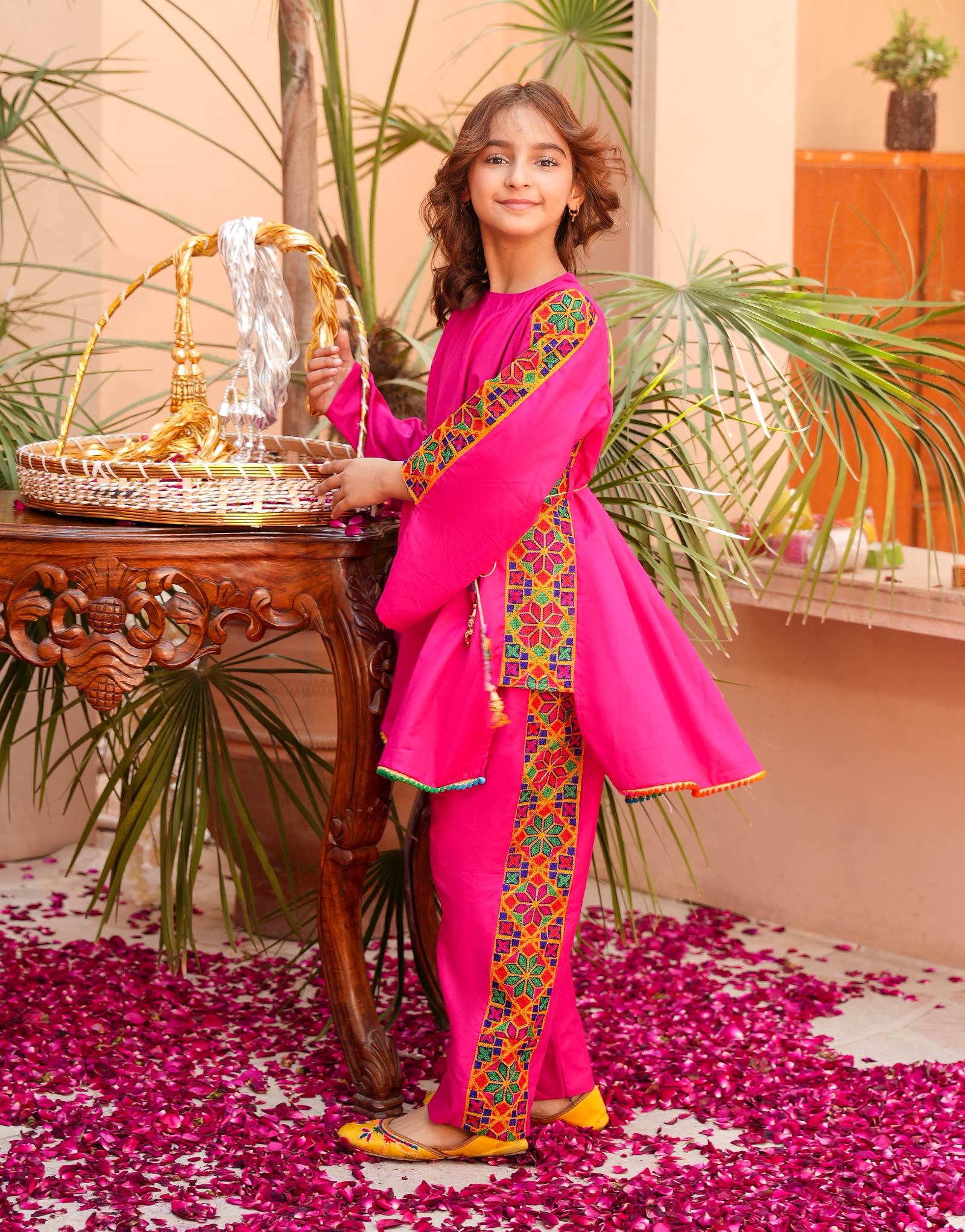 ZNSNP-27 EMBLISHED COTTON DRESS 2 PC