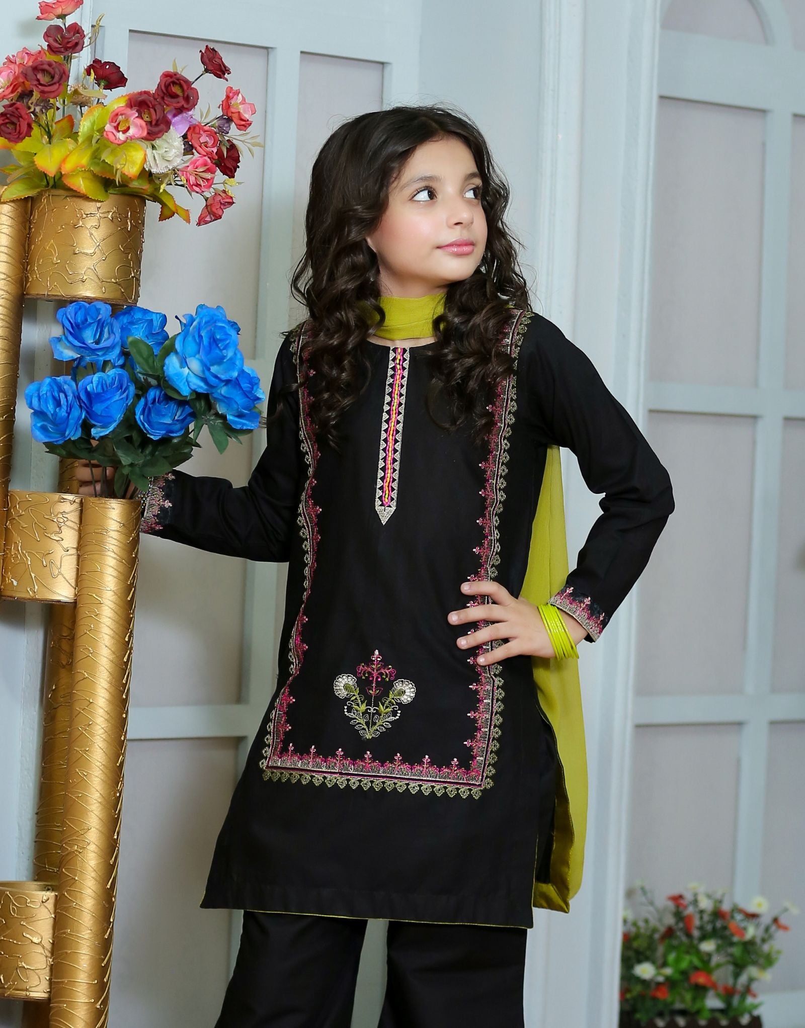 EMBROIDERED SHIRT COTTON BLACK