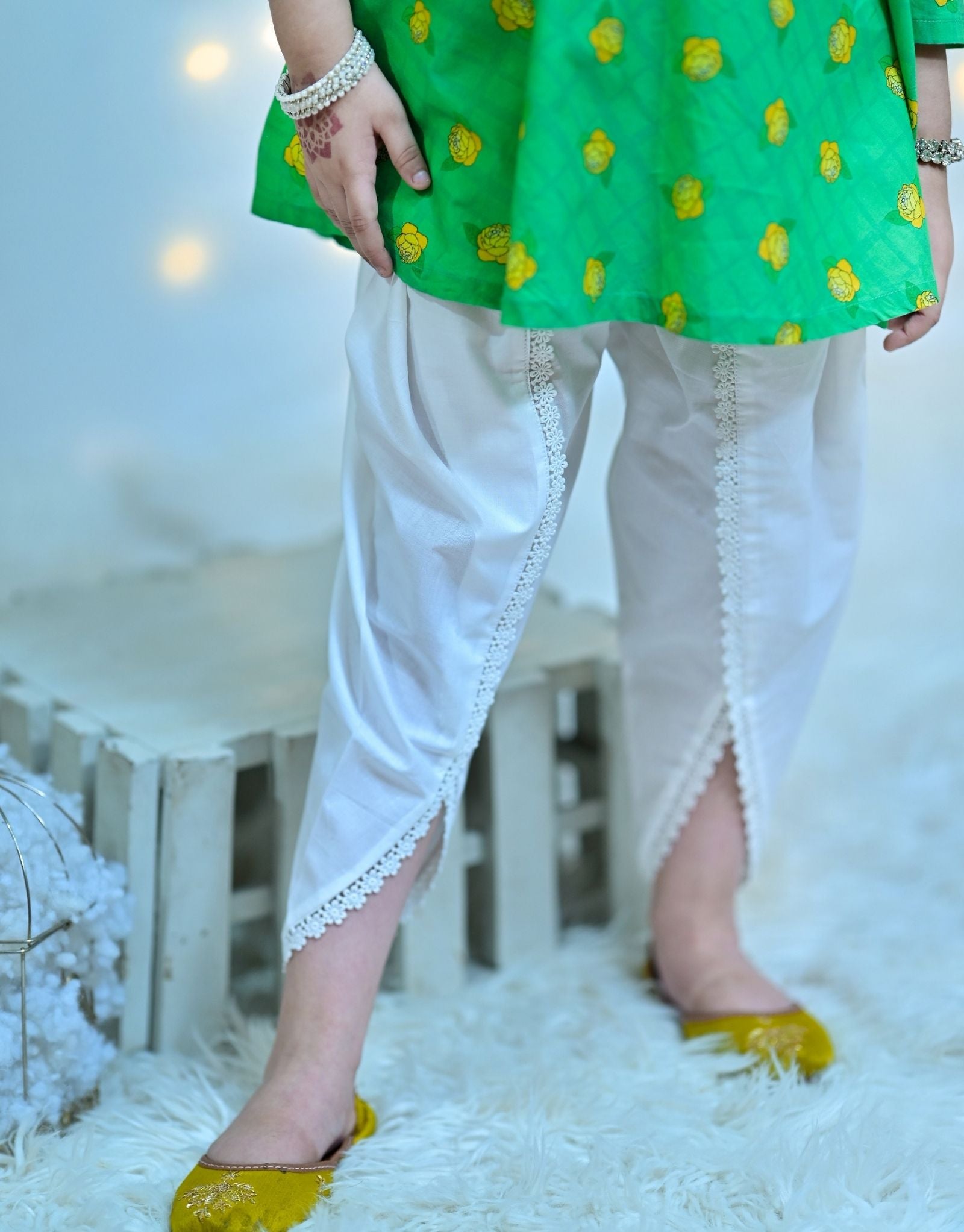 Tulip Shalwar White