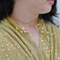 Golden Pearl Beaded Layered Necklaces with Bracelet