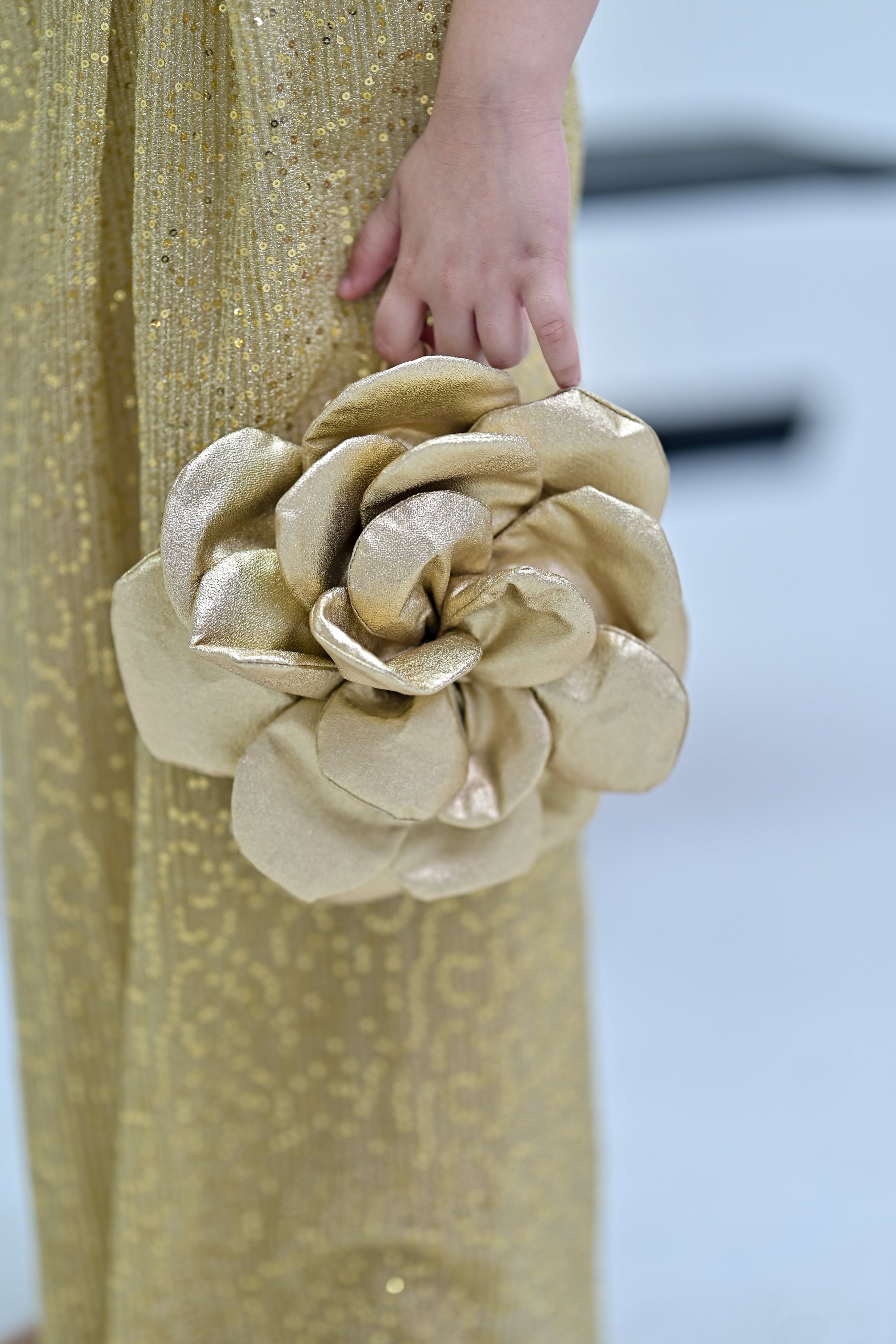 Premium Rose Pattern Golden Hand Bag