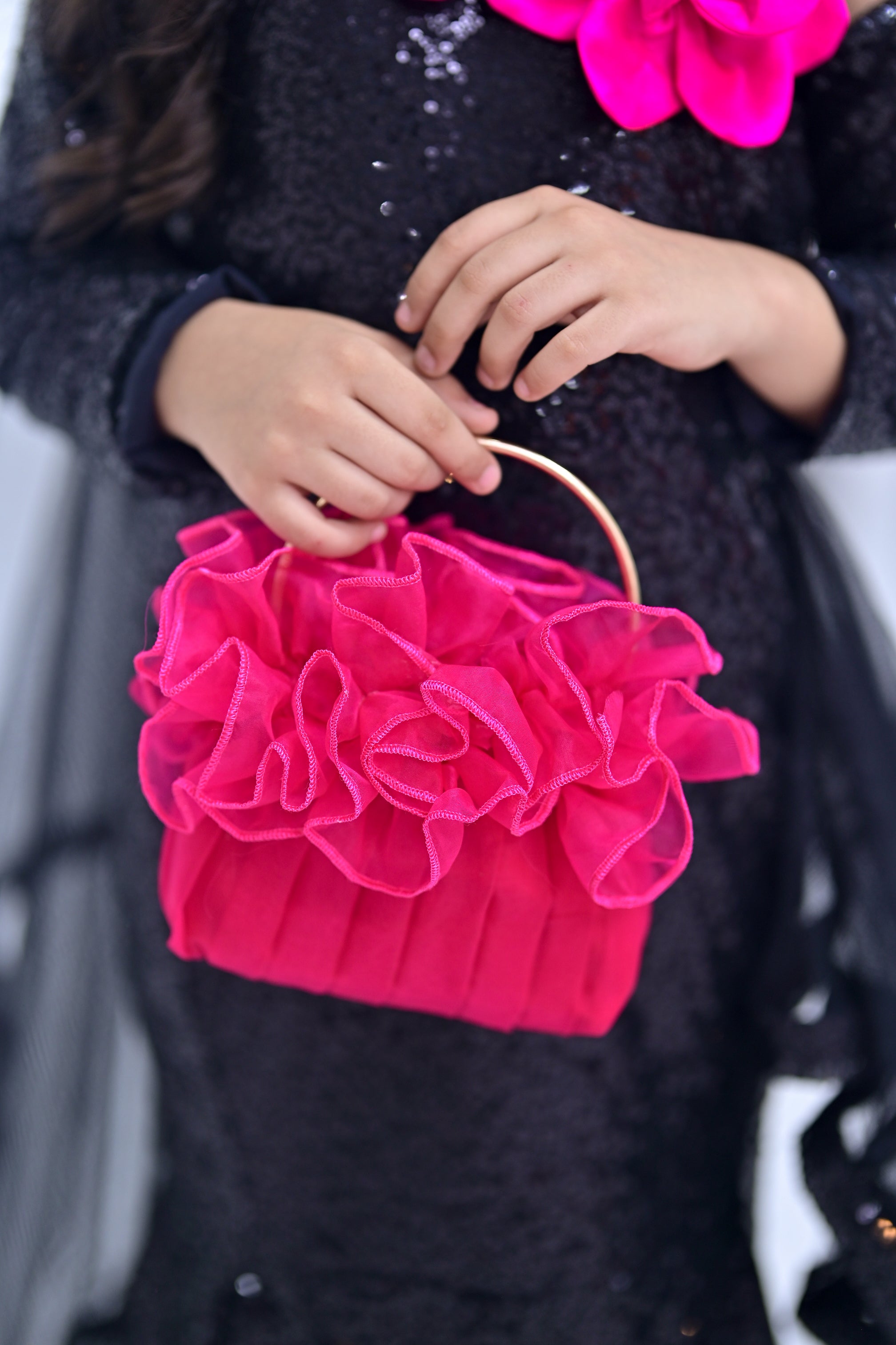 Elegant Ruffle Hand bag
