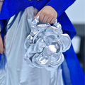 Premium Rose Pattern Silver Hand Bag