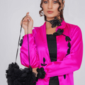 Net Flower Hand Bag Black