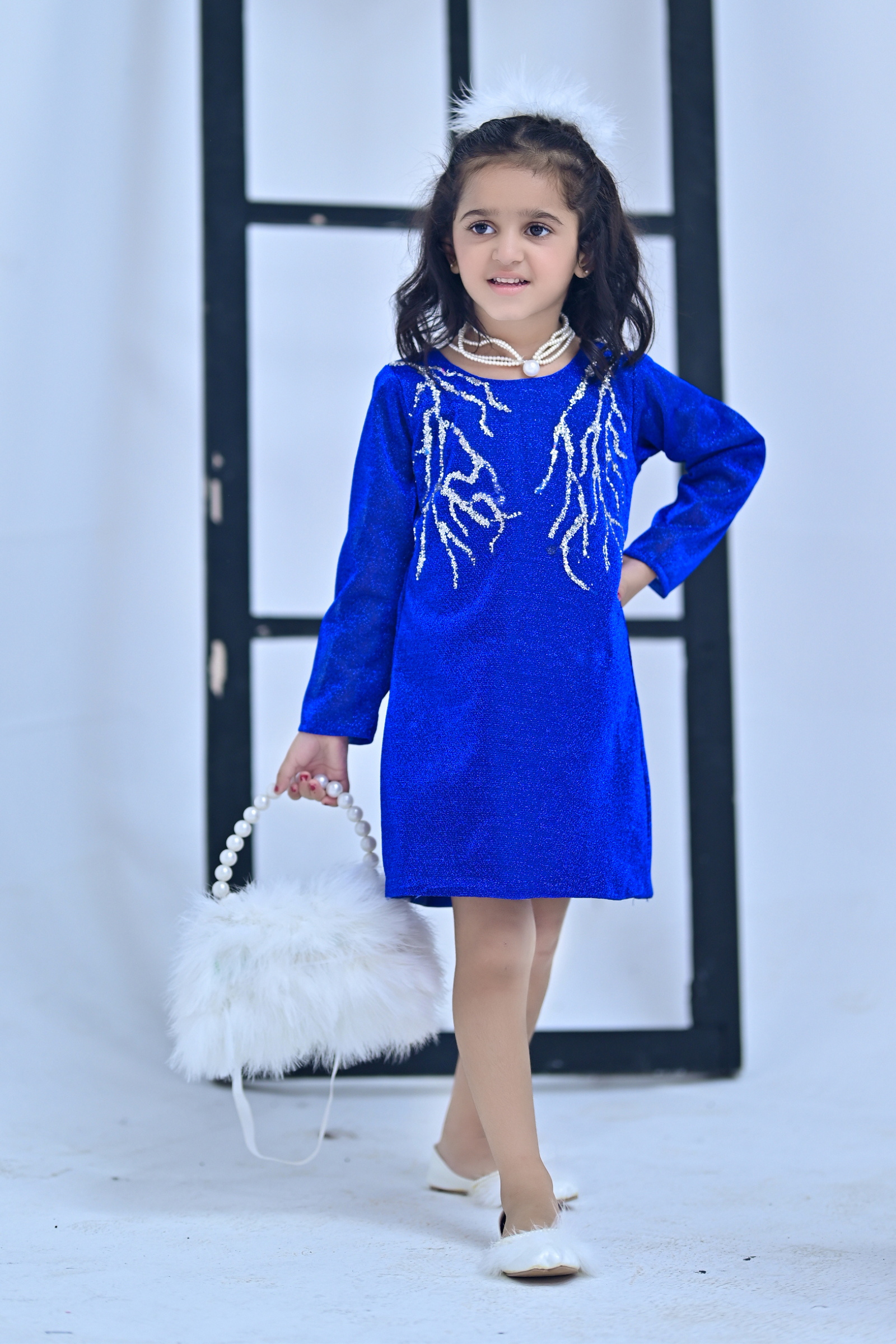 White Handbag set Feathers