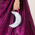 SILVER MOON SHAPE HAND BAG