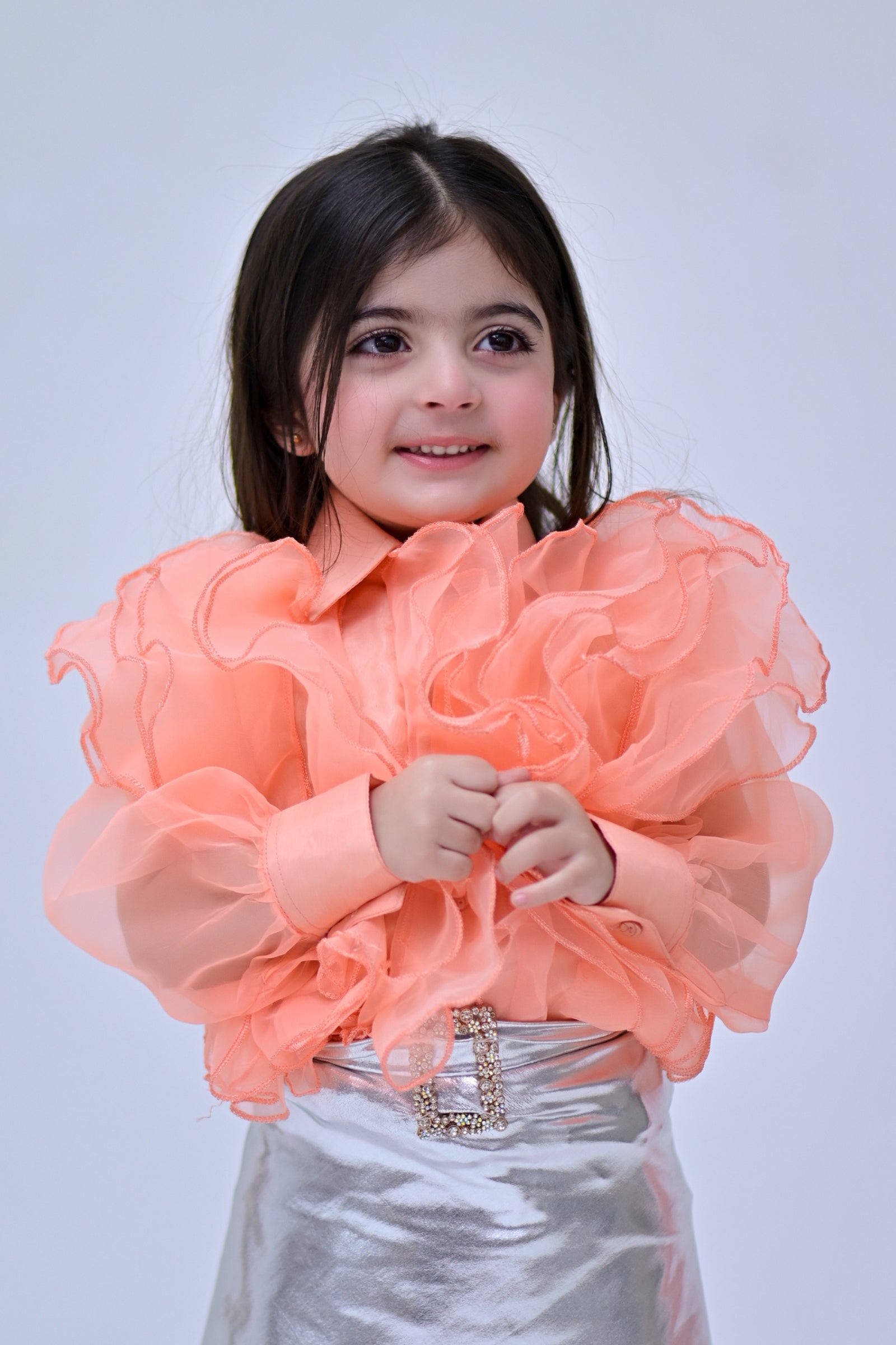 Ruffle Shirt Peach